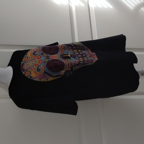 Life Clothing Co tee large sugar skull black graphic tee multicolor short sleeve - Picture 4 of 8
